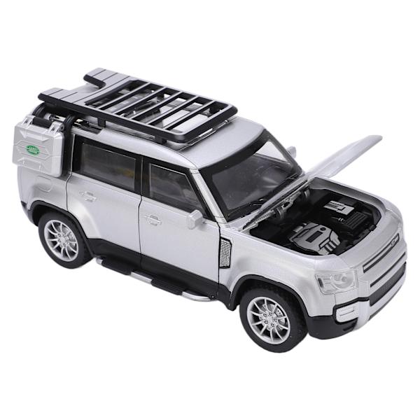 1:24 Maastoauto Alloy -malli Metalli Vetoauto Leikkiauto Äänellä ja Valolla Lapsille Poikien Lahjaksi Hopea