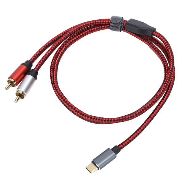 Guld Plating TypeC Han til 2RCA Han Audio Kabel til Mobiltelefon Tablet Laptop (1m)