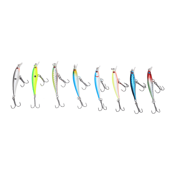 8 stk. Minnow Fiskeagn 5cm/3g Kunstig Synkende Langkast Hård Agnsfisk Wobbler Jig Agnsfisk