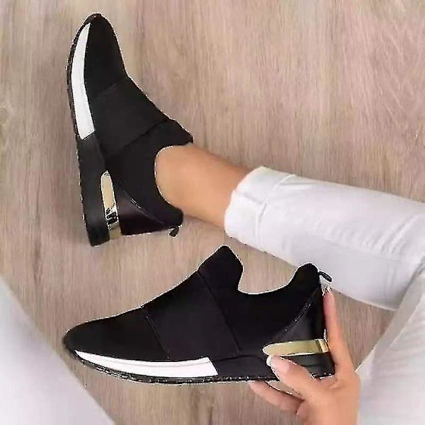 Svarta Dam Casual Sport Sneakers Löparskor Storlek 39