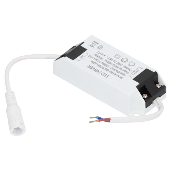 24W LED Driver Transformator med kabel konstant ström 300mA Ingång AC220-240V Utgång DC54-85V