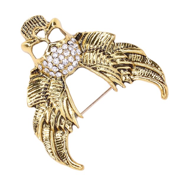Drill Skull Brosch Glittrande Kristaller Mode Personlighet Brosch Tillbehör för kostym Coat Ancient Gold
