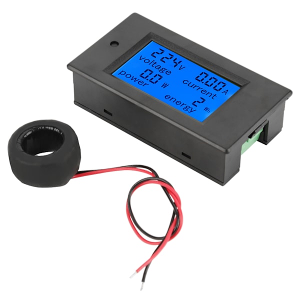 PEACEFAIR PZEM-061 LCD Spänning Ström Effekt Energimätare Voltmeter Amperemeter 100A AC80-260V + CT
