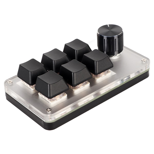 Rött Mekaniskt Makro-tangentbord Plug and Play Ergonomiskt Anpassade Knoppar USB Mini Tangentbord för Desktop PC 6 Tangenter 1 Knapp