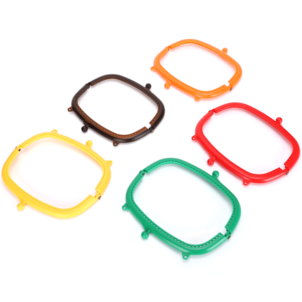 5 stk. Pung Ramme Halvcirkel Slikfarver Buet Plast DIY Taske Tilbehør 16cm