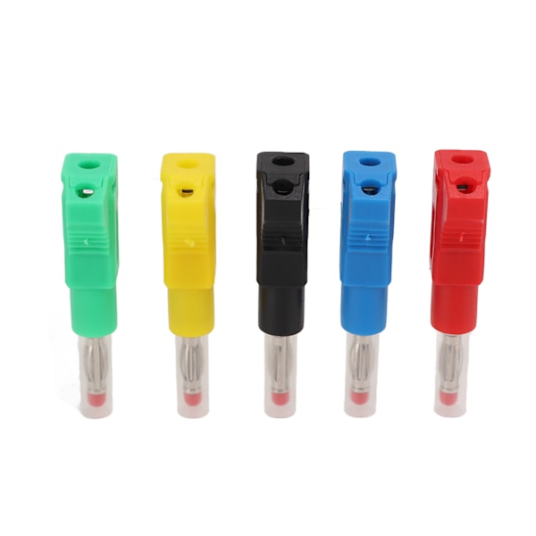 10 STK 4 mm innfellbare bananstikk Loddbare testledninger ender CAT II 600V 32A 5 farger for 3C digitalt utstyr