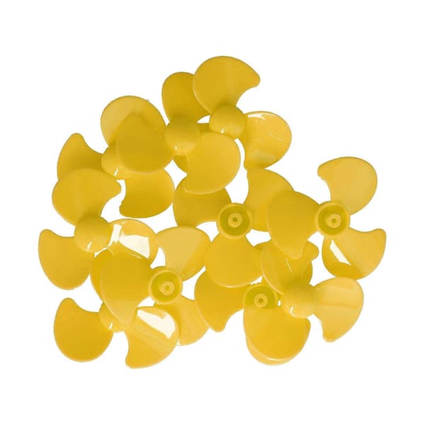10 stk. 50 mm 3-bladede propeller ABS-roterende propeller, erstatning for DIY-bilmodeltilbehør, gul