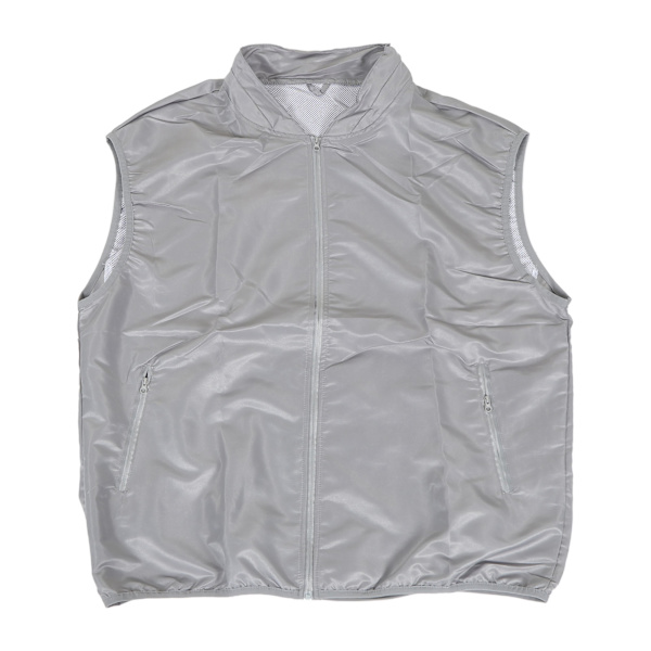Kjøleventilatorvest for menn og kvinner, ermeløs luftkondisjonert klær med 2 børsteløse vifter for sommer, varmt vær, arbeid, fiske, fotturer, grå