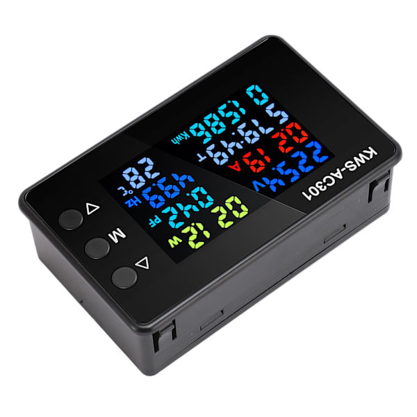 Volt Amp Meter 0 till 100A 50 till 300V LCD-färgskärm Multifunktion Power Energy Monitor for Industry Home