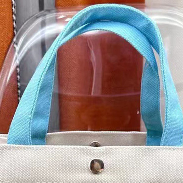 Bento-laukku Canvas-kankaasta kahvalla, söpö koiran kuvio, lounaslaukku kouluun ja työhön, sininen