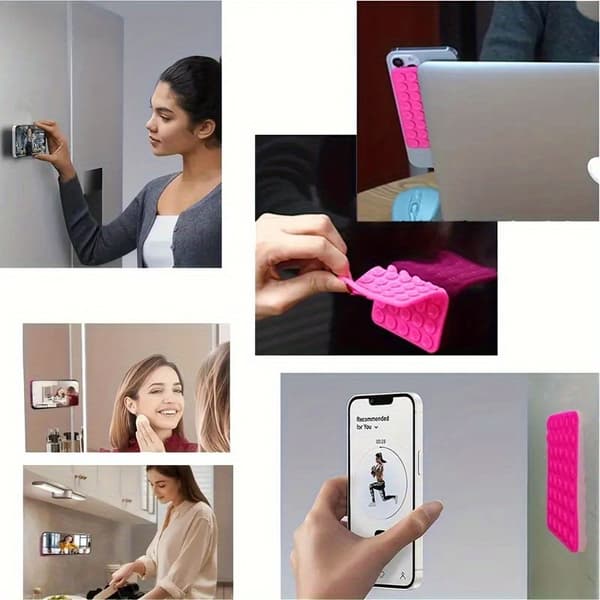 Dobbeltsidig silikon sugekopp biltelefonholder for iPhone/Android[NX] Black