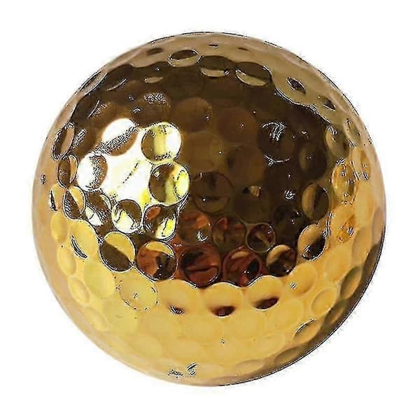 Forgyldte golfbolde til golfspillere indendørs udendørs sving putter træning (4 stk, guld)
