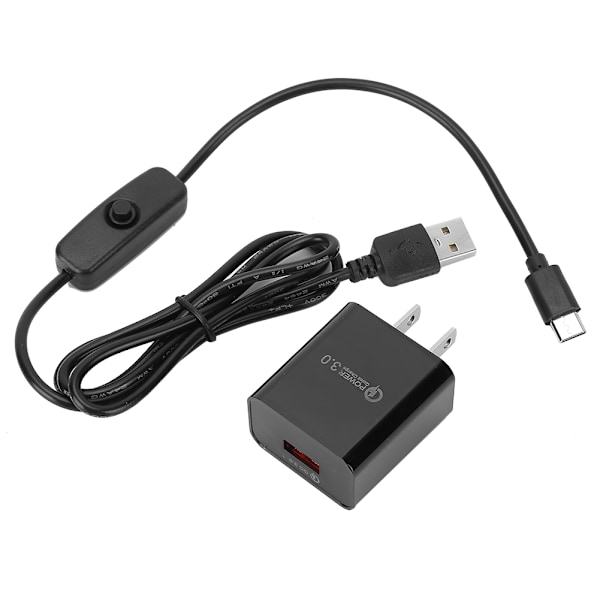 Laddare för Raspberry Pi 4B Typ-C-adapter Strömförsörjning 5V3A US-kontakt 110-240V