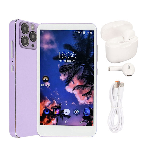MP4-soitin Bluetoothilla ja WiFi:llä HiFi-äänellä 5,0 tuuman Full Touch Screen Kannettava MP4-soitin Bluetooth-kuulokkeilla Lila