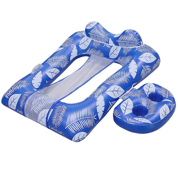 Vannleketøyklemme nett oppblåsbar flytende rad PVC utendørs bærbar vannhengekøye for voksne blå
