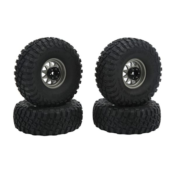 4 kpl 1,9 tuuman pyörien renkaita 10 reiän navalla epätasaisella sora-kuviolla SCX10 1/10 RC-automalleille, harmaa