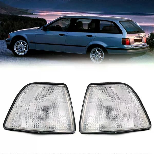 Hjørnelys kompatible med BMW E36 3-serie 4-dørs sedan/hatchback 1992-1998 hvit