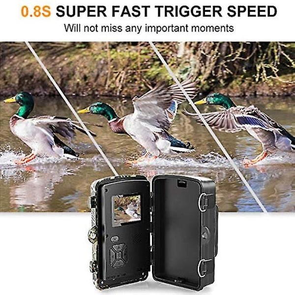 Jaktkamera - 12mp 1080p Wildlife Trail and Game Camera Motion Activated Security Camera Ip66 Waterproof Outdoor Infrared