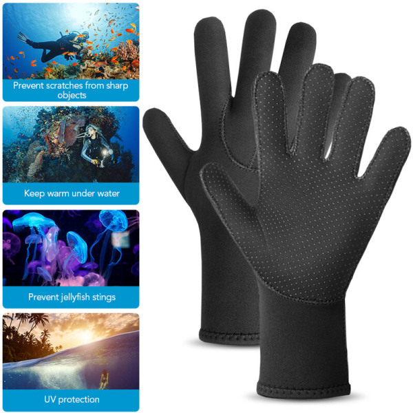 Neopren dykkerhandsker Five Finger våddragtshandsker til mænd og kvinder Scubadykning Snorkling Surfing Kajak, Model: L