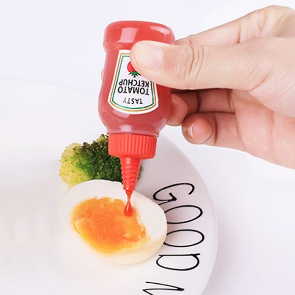 Mini bærbar japansk salatdressing Ketchup underpakke flaske Bento med plastkrydder Klessausflaske