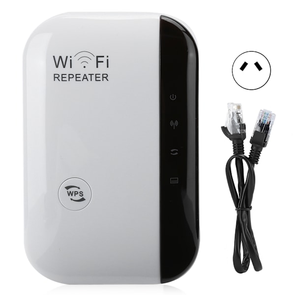 Repeater WiFi-signalförstärkare 300M Ethernet-port Väggfäste vit för WPS-knapp (100-240V) (AU-kontakt)