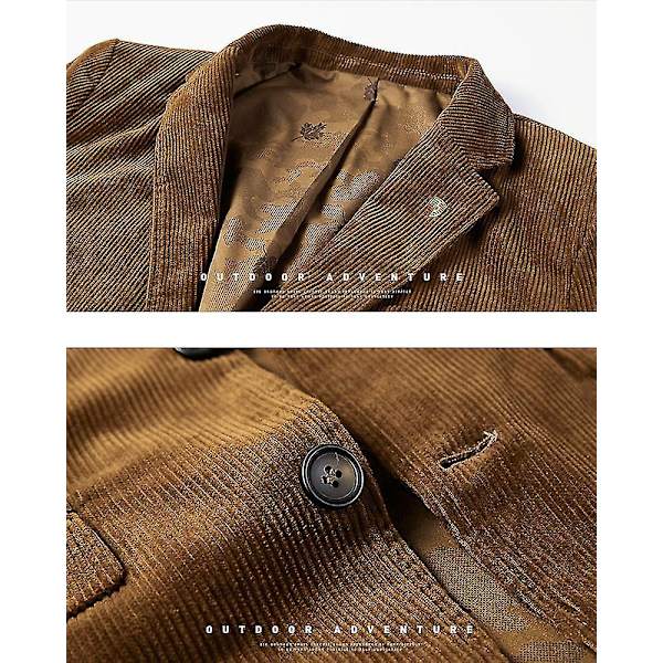 Vintage Ruskea Korduroa Miesten Rentoutunut Blazer-Puku Urheilutakki
