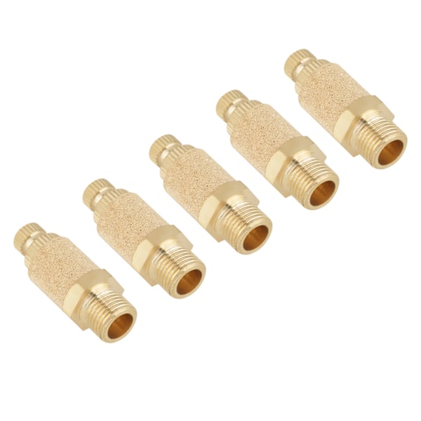 【NX】5 stk/sett Messing pneumatisk lyddemper Luftstrømhastighetskontroll 1/8 BSP-ventil