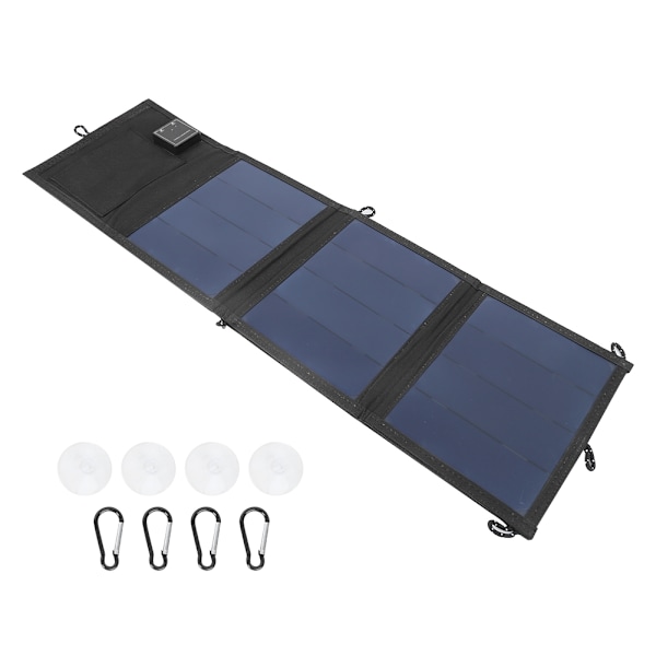 15W 5V Solcelle Foldbar Opladningspose Bærbar Dobbelt USB Panel Oplader Batteri til Sportsrejser