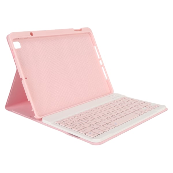 Tablet Tastatur UK Layout BT Forbindelse 32,8ft Kontrol Beskyttelsesetui Trådløst Tastatur til IOS Tablet Air 3 Pro 10,5 tommer Pink