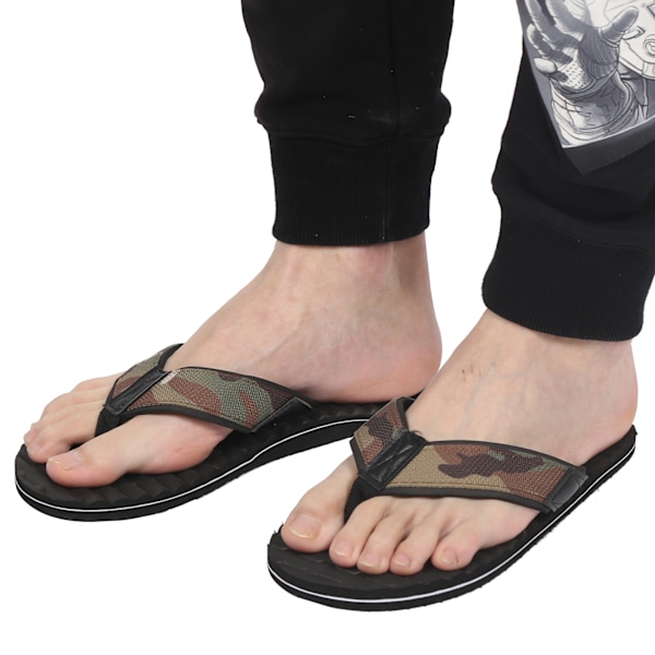 Sommer letvægts flip-flops flerlags antislip sandaler EVA flip-flops sort bund (45)