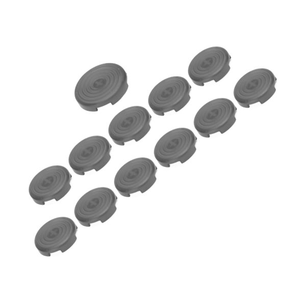 12 kpl arkadinappisuojuksia 20,2 mm ja 25,3 mm, mekaaniset painikkeensuojukset Kailhille, Cherrylle, Akolle, Gloriousille kytkimille, musta