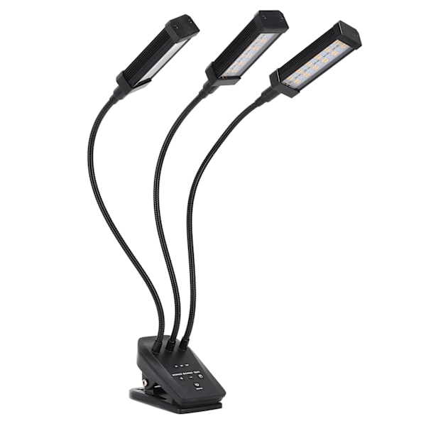 LED Vækstlys 3 Hoved 360° Justerbar Timeret Plantevækstlampe til Drivhuse Kontor 100‑240V Sort EU-stik