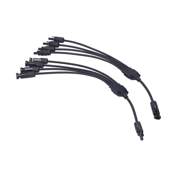Solpanelkontakt 4-vägs Y-typ Parallel Connector Solpanel Förlängningskabel PV-trådadapter