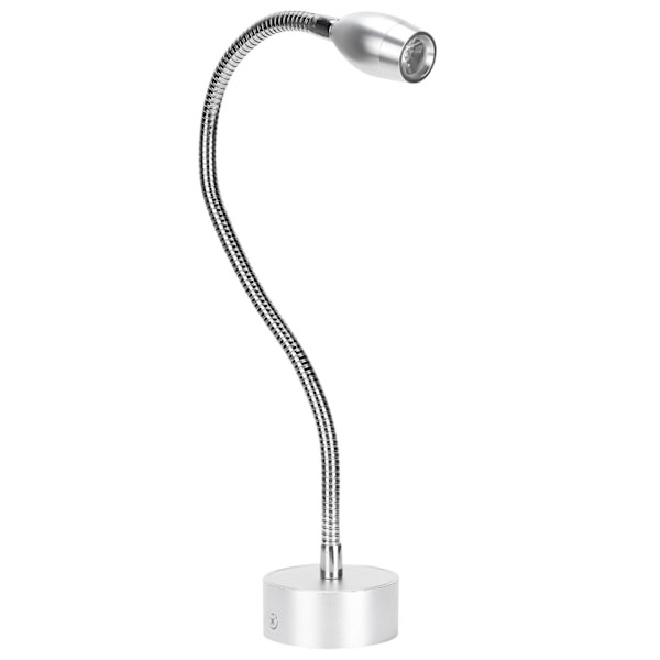 LED-arbeidsvegglampe i aluminiumlegering Fleksibel svanehalsbordvegglampe (kabling 110‑240V) Sølv 6000K