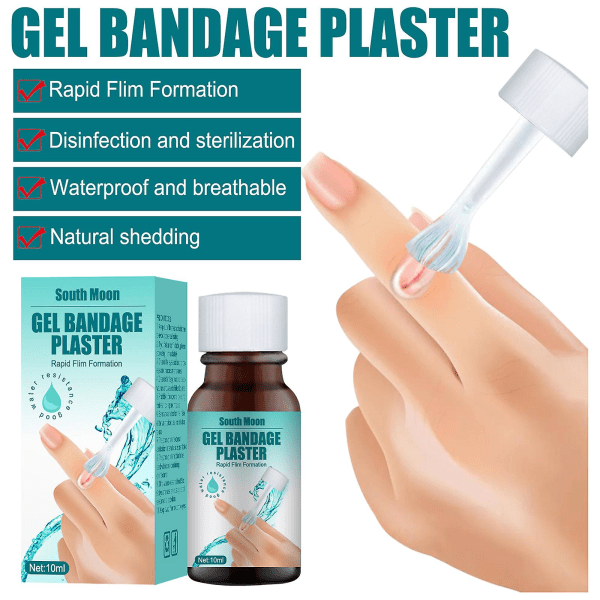 Pakke med 2 10 ml flytende bandasje Gjennomsiktig vanntett pustende gelbandasjeplaster for hudreparasjon