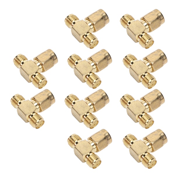 10 st SMA Tee Adapter Wide Bandwidth OFC Radio Frequency Adapter SMA Coax Connector för GPS-system