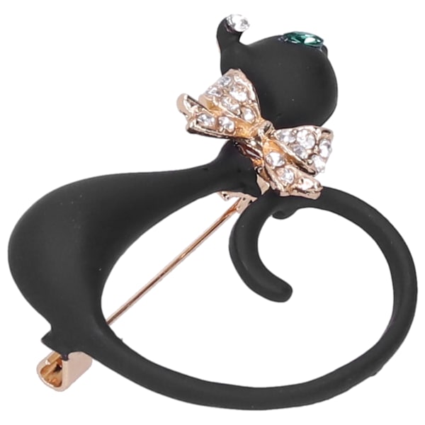 Broschnål Diamant Katt Djurmönster Kavajnål AllMatch Party Corsage Tillbehör 2135 (Svart)