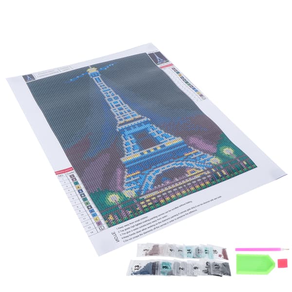 Lysende diamantmaling DIY TowerPattern Diamond Art Kit Håndverk Kompatibel med hjemmeveggdekorasjon
