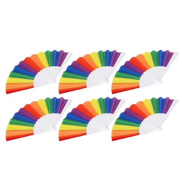 6st Folding Fan Handheld Fan Prop Dekoration Ornament for Wedding Dancing Performance