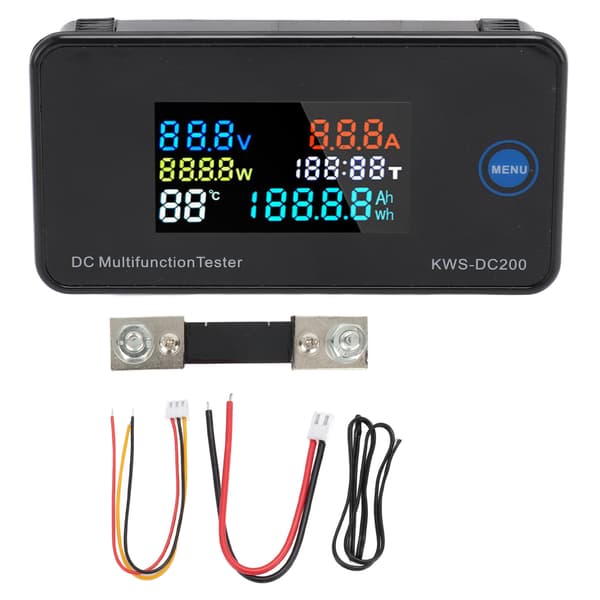 DC Digital Voltmeter Amperemeter DC200 50A LCD-farveskærm 7 i 1 Multifunktion DC Multimeter Tester Kompatibel med fabrikslaboratoriet
