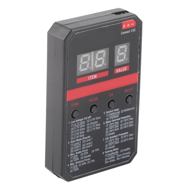 RC Car LED-programkort för Rocket V2 ESC 45A 60A 80A 120A 150A Borstlöst vattentätt ESC-programmeringskort