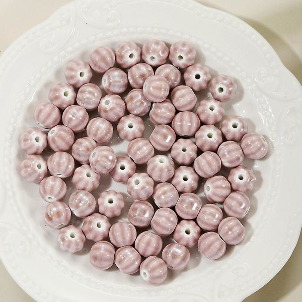 Vandmelon Perler DIY Løse Perler Flettet Armbånd Halskæde Materialer gray pink 20 pieces