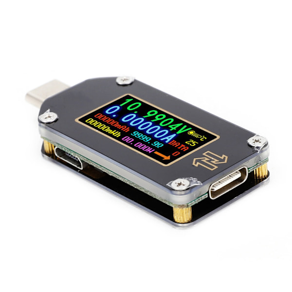 Type-C digitaalinen LCD-näyttö USB-testaaja Jännitevirta Tehomittari Multimetri (TC66)