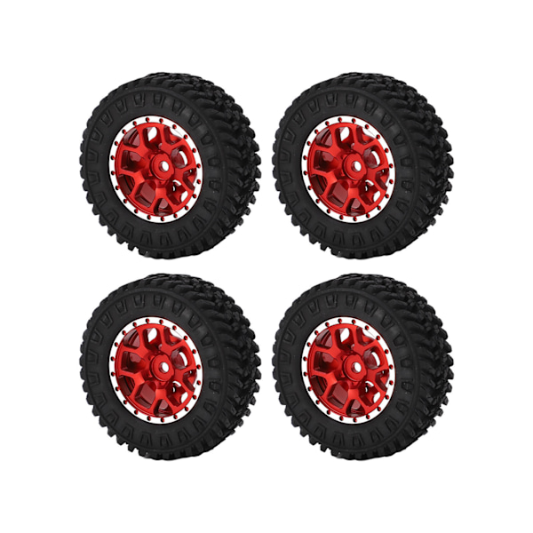 4 kpl 7 mm metallivanteet kumirenkaat Axial SCX24 1/24 RC-autolle päivitystarvikkeet Punainen