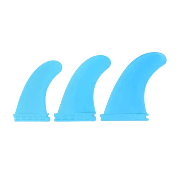 3 stk Surfbredefinner PVC Thrusterfinner Surfbredetilbehør for Long Board Stand Up Paddle Blå