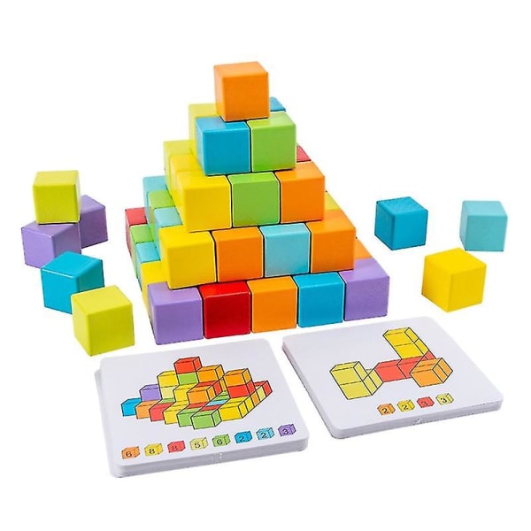 64 stk 3d Puslespil Cube Space Thinking Game Legetøj til over 3 år gamle børn
