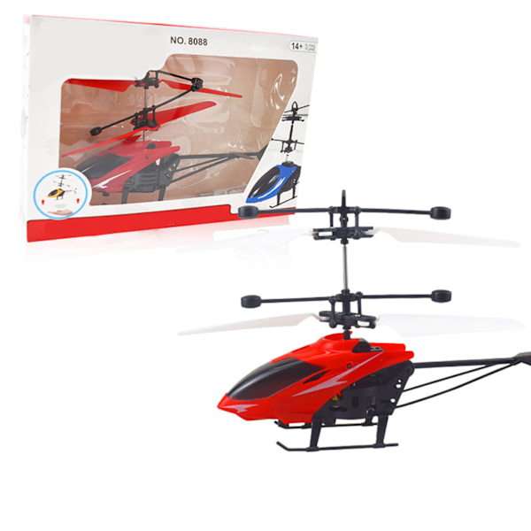 Induction Helicopter Toy for Beginners USB Charging Automatic Rise RC Aircraft Toy Flying Toy for Daily Play Red