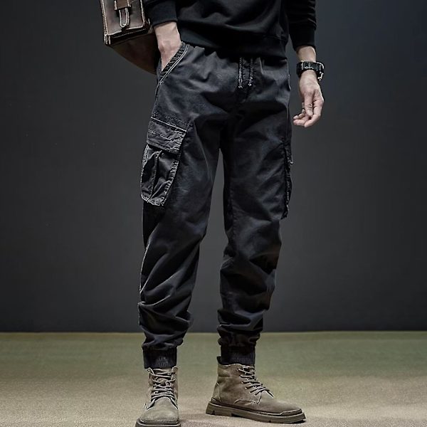 Miesten vintage mustat cargo-joggerit 4XL