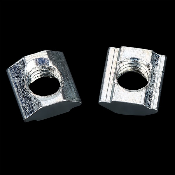 50 st kolstål glidande T-spår Mutter för 20-serien aluminiumprofiltillbehör M6*10*5