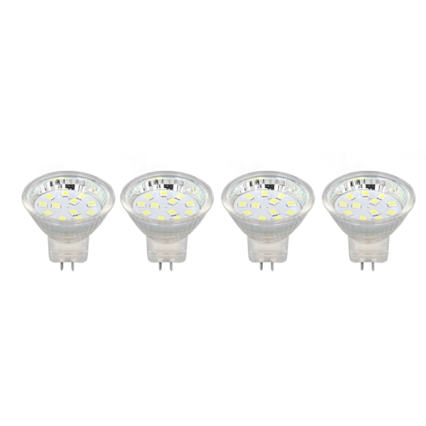 4ST MR11 12LED-glödlampa 2W 300LM Spot-lampa Dubbelstift Bas LandskapslampaKall Vit 6000K